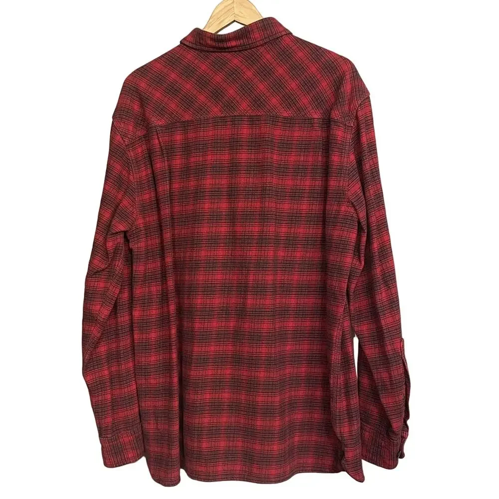 Woolrich Flannel Shirt Plaid Button‎ Down Heavy weight Mens XL